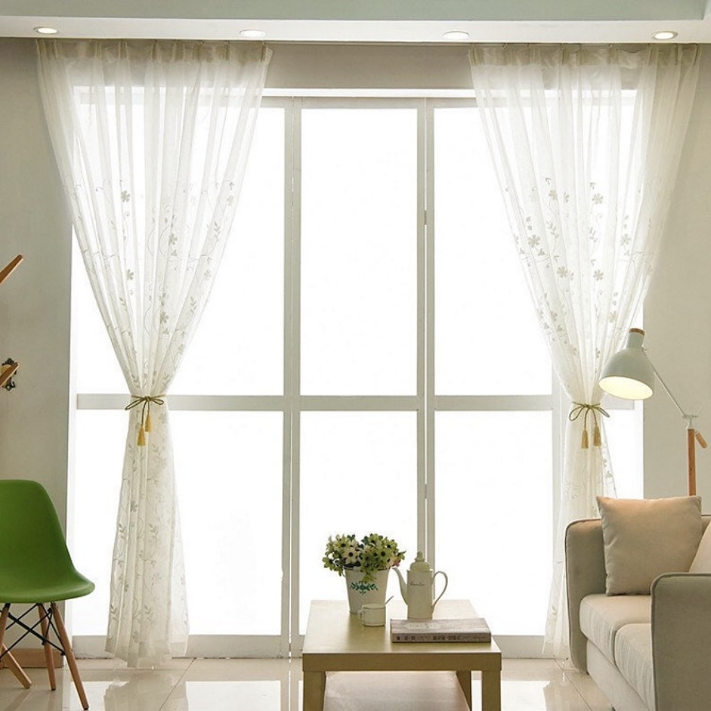 Rideaux en dentelle broderie florale style européen