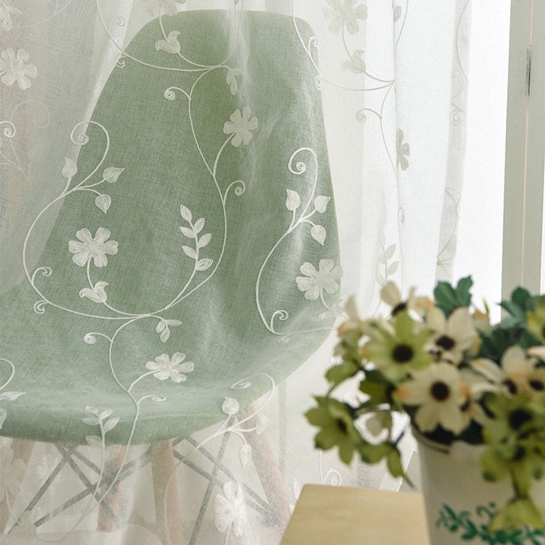 Rideaux en dentelle broderie florale style européen