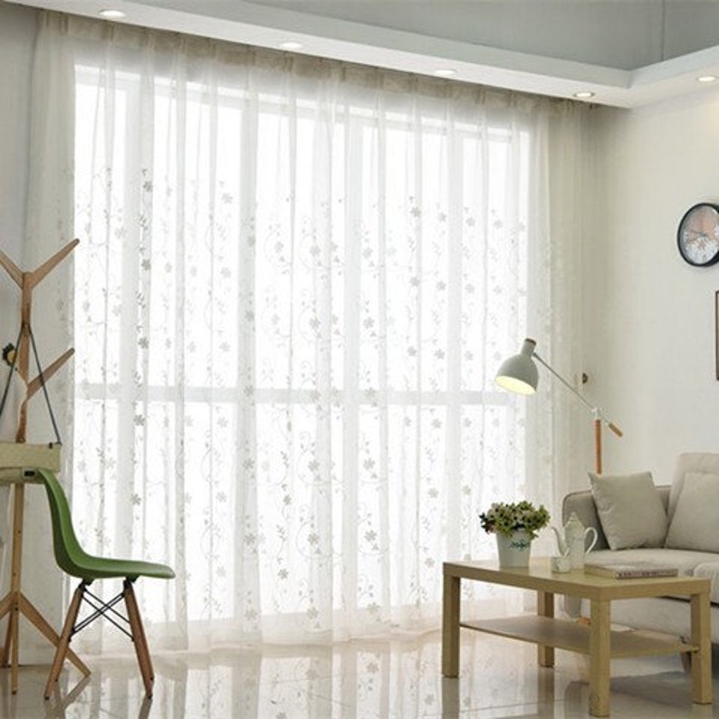 Rideaux en dentelle broderie florale style européen