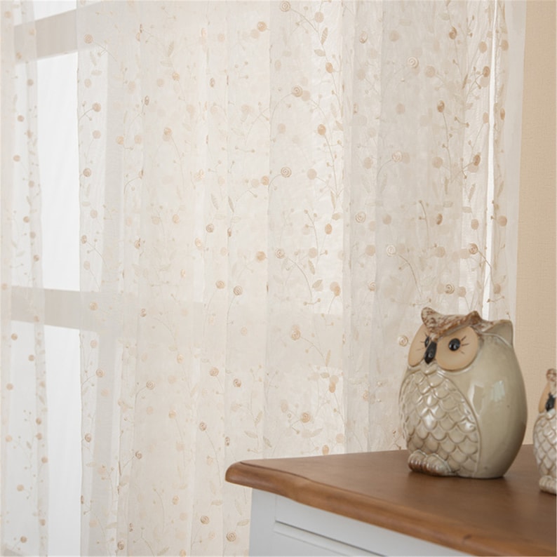 Rideaux en dentelle babysbreath crème polyester