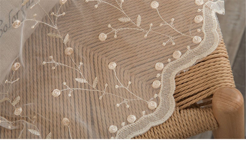 Rideaux en dentelle babysbreath crème polyester