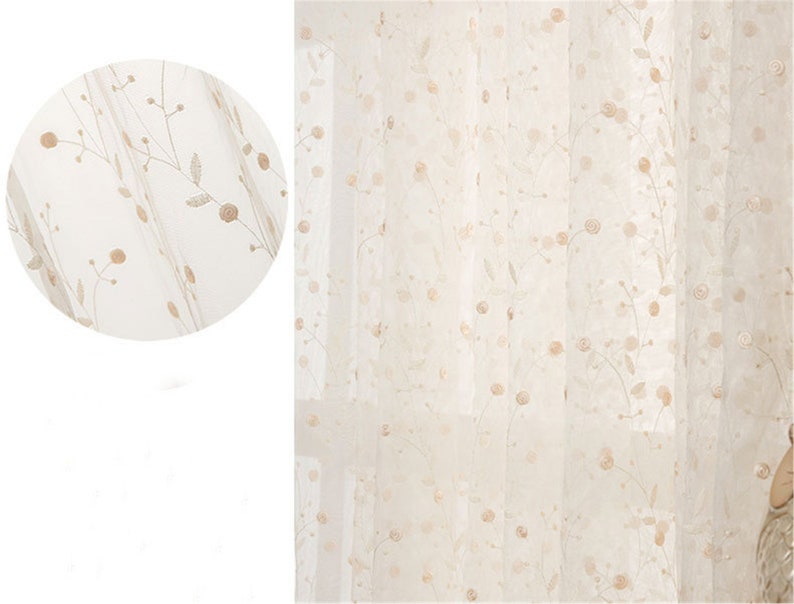 Rideaux en dentelle babysbreath crème polyester