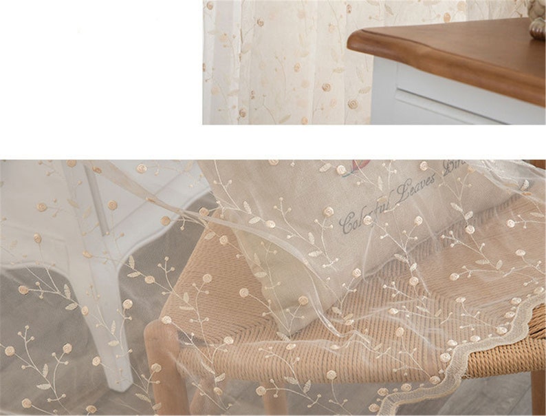 Rideaux en dentelle babysbreath crème polyester