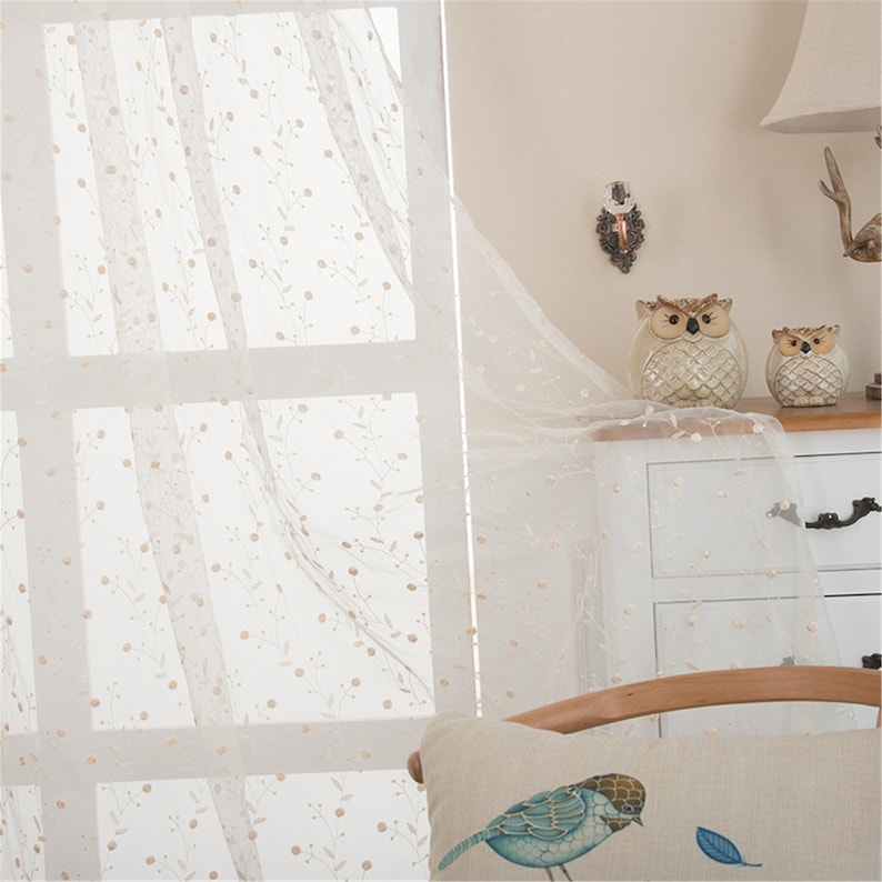 Rideaux en dentelle babysbreath crème polyester