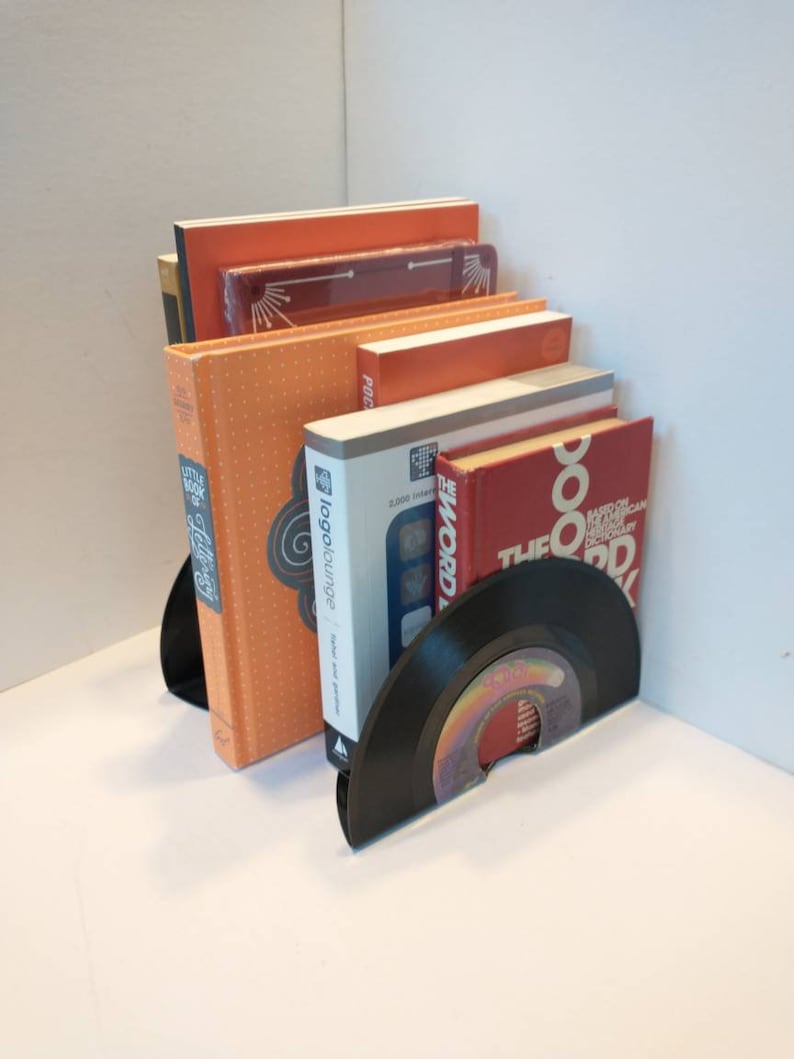 Vinyl Record Bookends 45 Record Vintage Vinyl Design