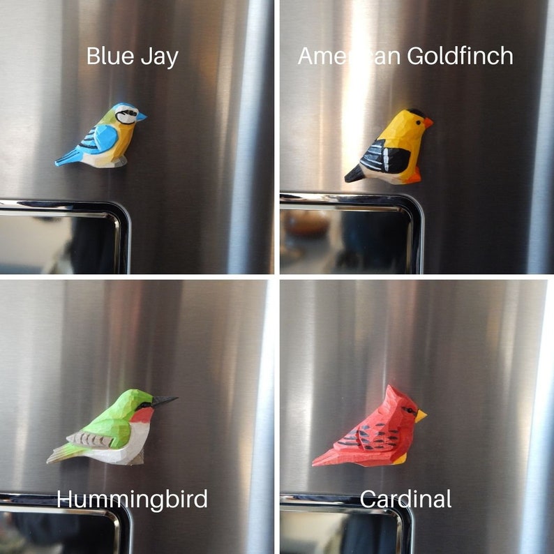 Hand-Carved Wooden Animal Fridge Magnet, Rustic Kitchen Decor