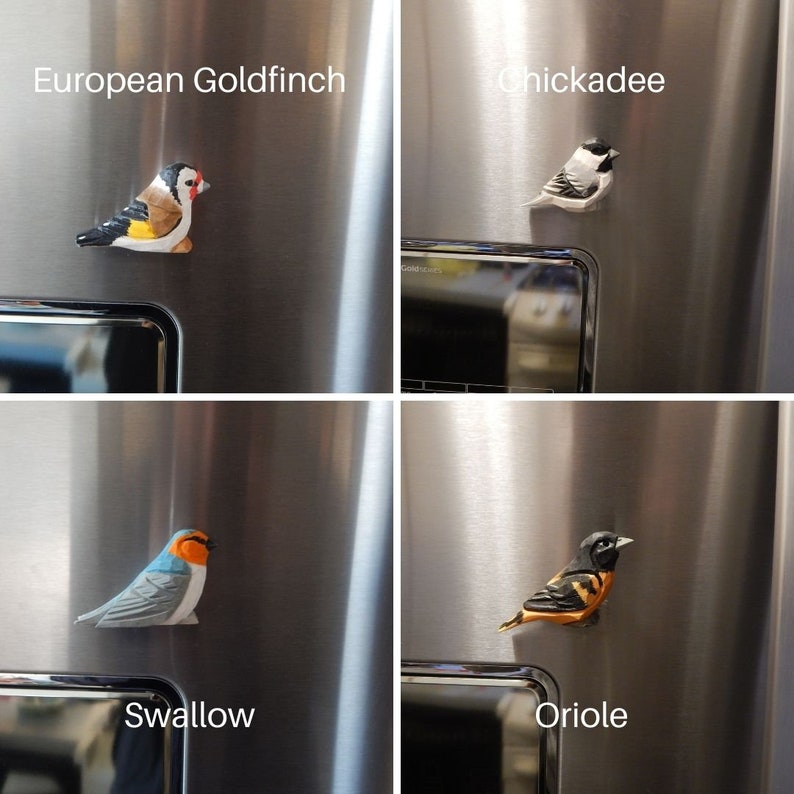 Hand-Carved Wooden Animal Fridge Magnet, Rustic Kitchen Decor