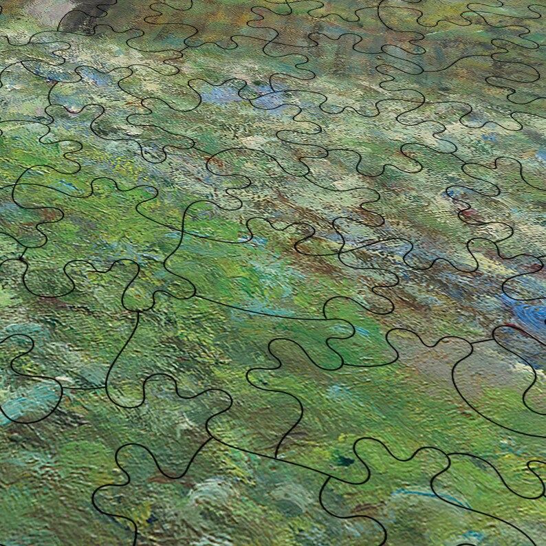 The Garden of Monet at Argenteuil Wooden Jigsaw Puzzle By Claude Monet. Wooden Puzzle For Adults - 35, 108, 250, 500, 750 or 1000 pieces.