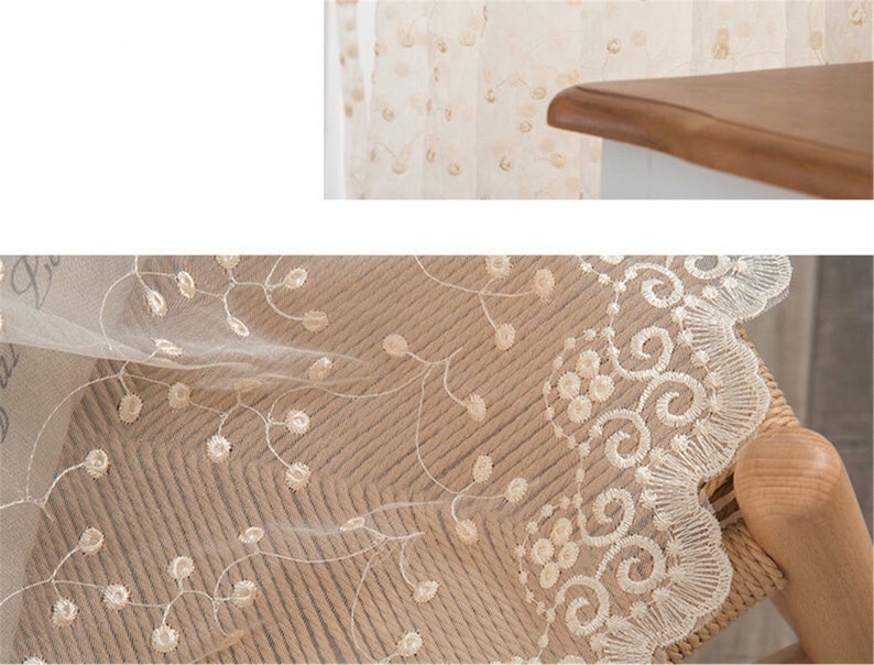 Rideaux en dentelle babysbreath crème polyester