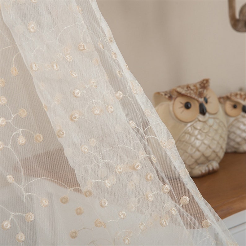 Rideaux en dentelle babysbreath crème polyester