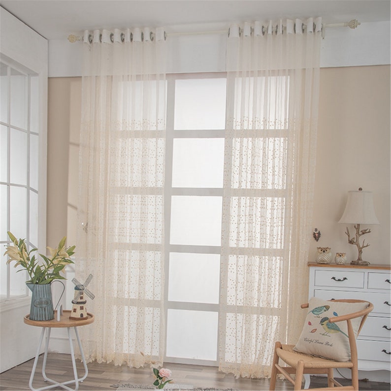 Rideaux en dentelle babysbreath crème polyester