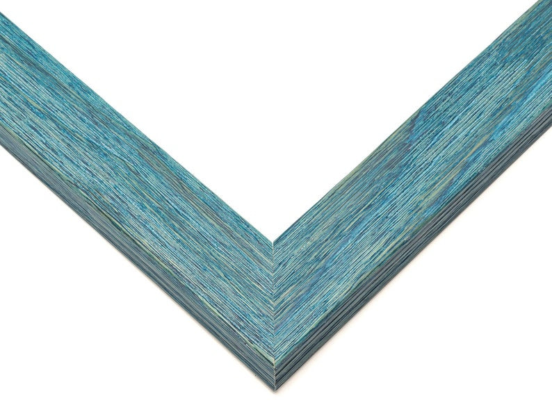 Distressed Blue Wood Picture Frame with Acrylic Glass and Foam Backing