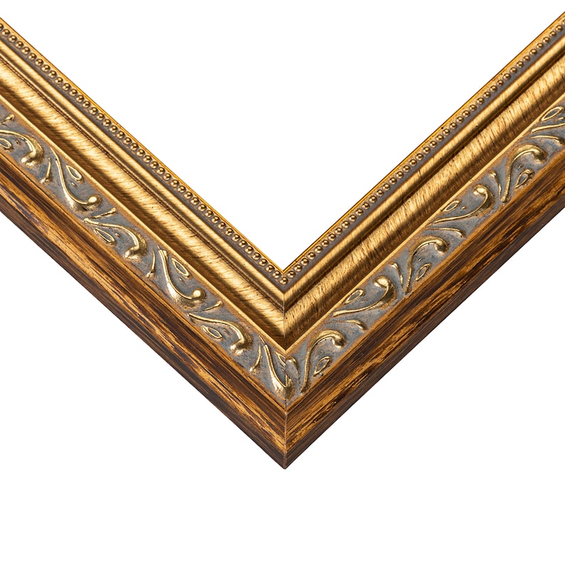 Gold Picture Frame Ornate Antique Solid Wood Traditional Wall Decor