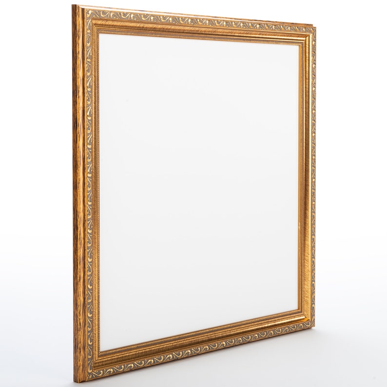 Gold Picture Frame Ornate Antique Solid Wood Traditional Wall Decor