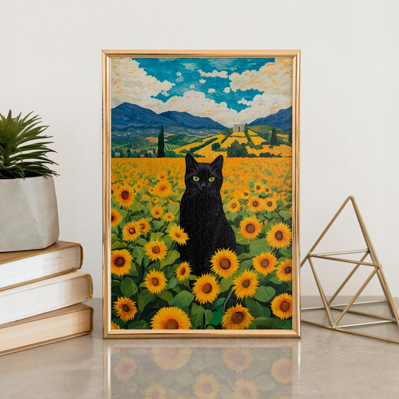 Sunflower Field Cat Jigsaw Puzzle 110–1014 Pieces Wall Decor