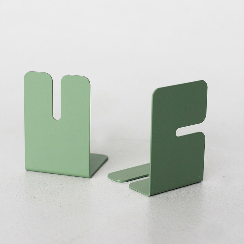 Modern Bookends Set Unique Metal Book Stand