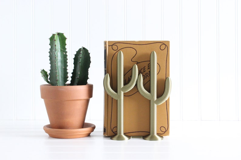 Cactus Bookends Southwestern Style Shelf Decor