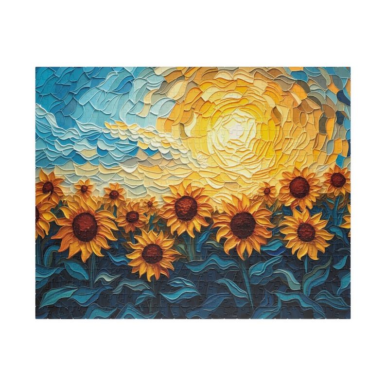 Stained Glass Sunflowers Jigsaw Puzzle 500 or 1000 Pieces