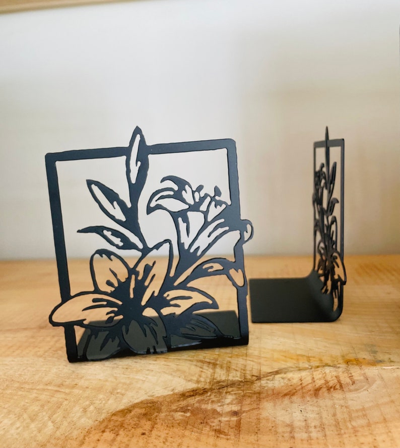 Metal Bookends Spring Theme Pair Bookshelf Decor