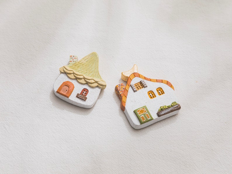 Mini House Pattern Fridge Magnet Set, Christmas Decoration