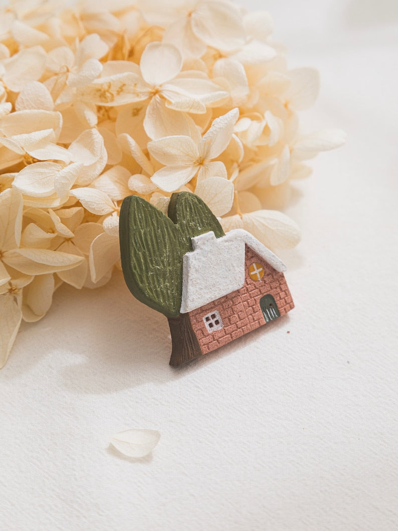 Mini House Pattern Fridge Magnet Set, Christmas Decoration