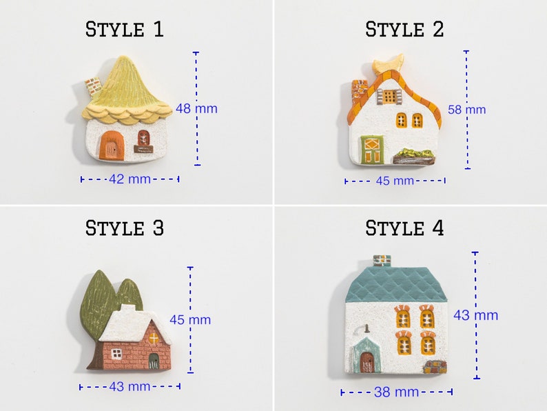 Mini House Pattern Fridge Magnet Set, Christmas Decoration