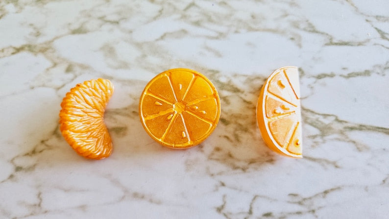 Orange Slice Fridge Magnet, Citrus Fruit Resin