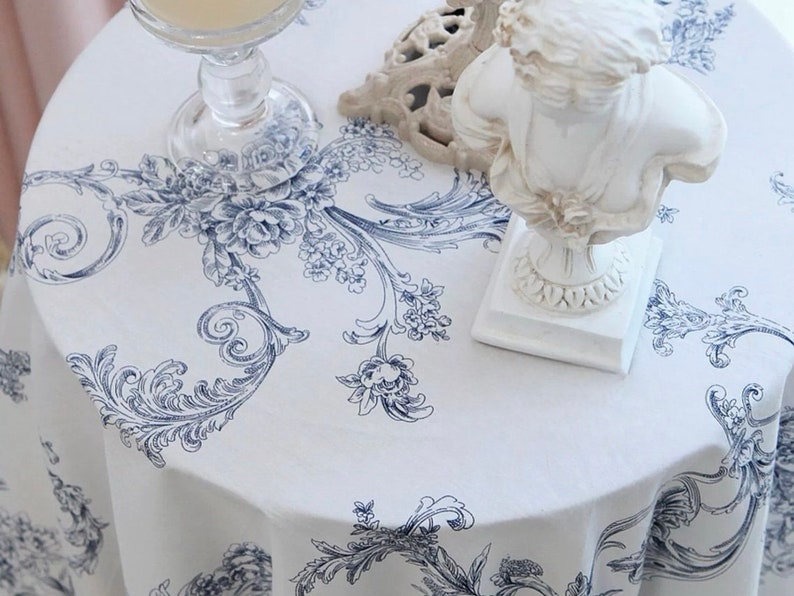 Nappe en dentelle florale à volants en coton campagnard