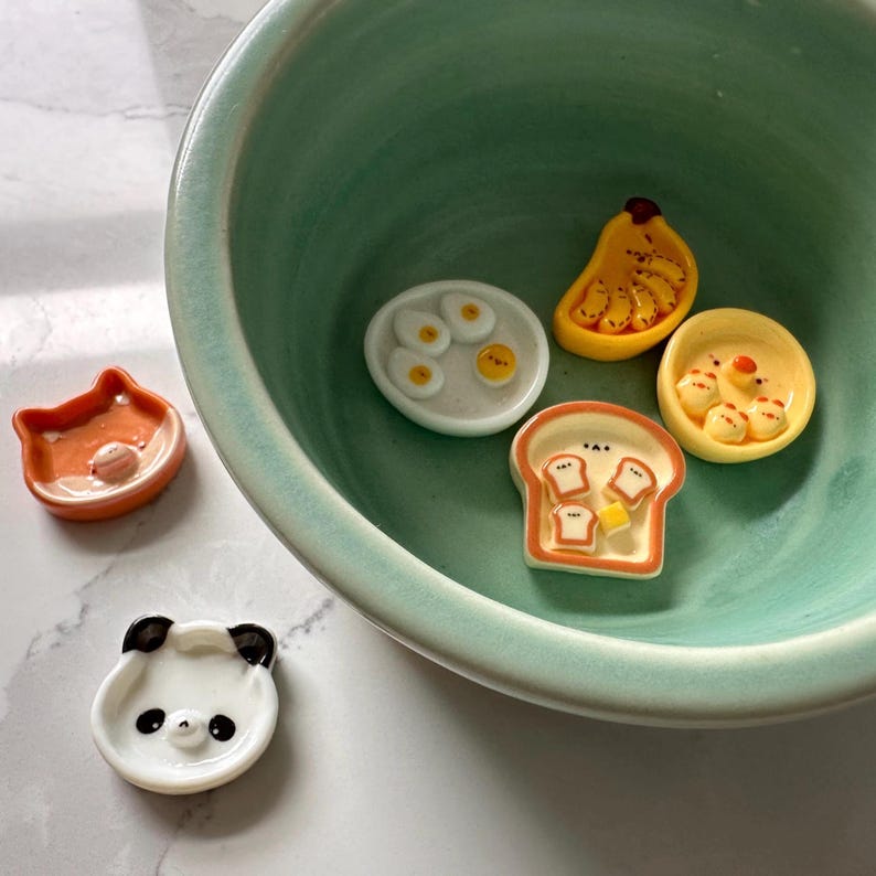 Cute Fridge Magnet, Food and Animals, Eggs, Toast, Fruits, Panda