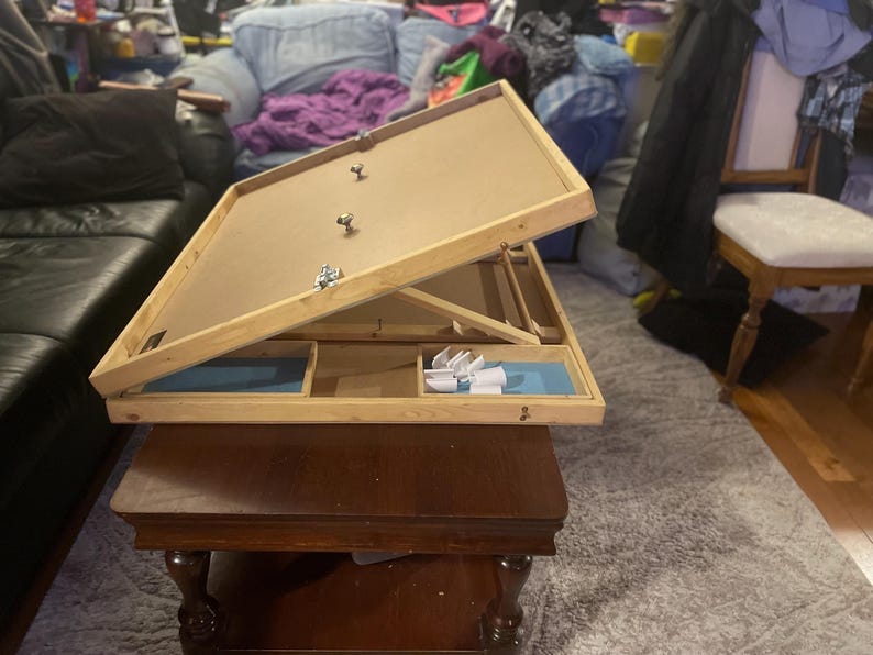 Multi angle 42x30 Table top jigsaw surface with sorting trays and box lid holder bundle