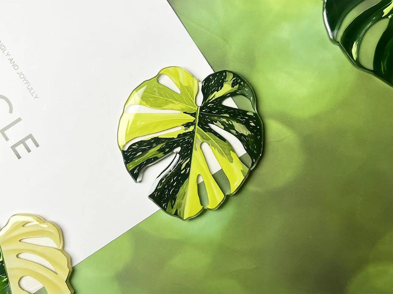 Monstera Leaf Fridge Magnet Set, Cute Plant Kitchen Decor Gift