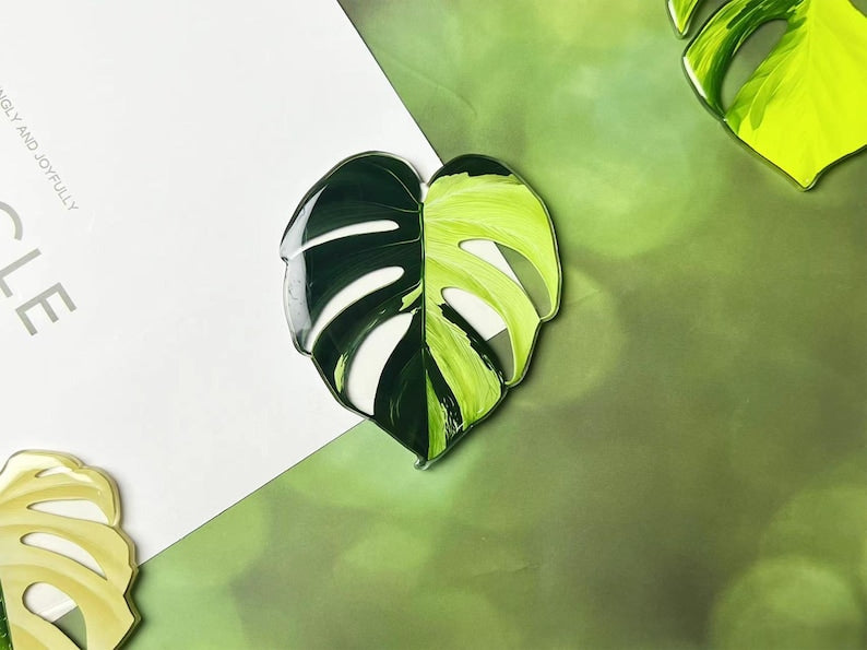 Monstera Leaf Fridge Magnet Set, Cute Plant Kitchen Decor Gift