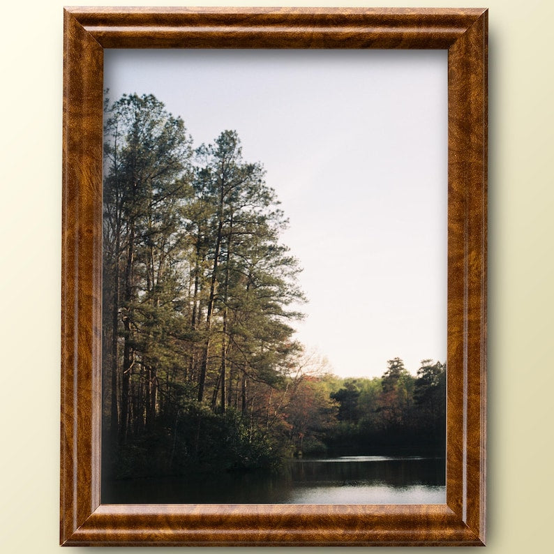 8x10 Brown Burl Picture Frame Matted to 5x7 with UV Plexiglass