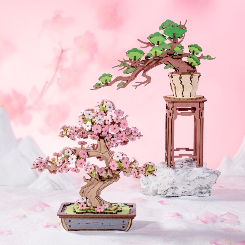 Wooden Bonsai Tree 3D Puzzle Floral Craft Home Decor