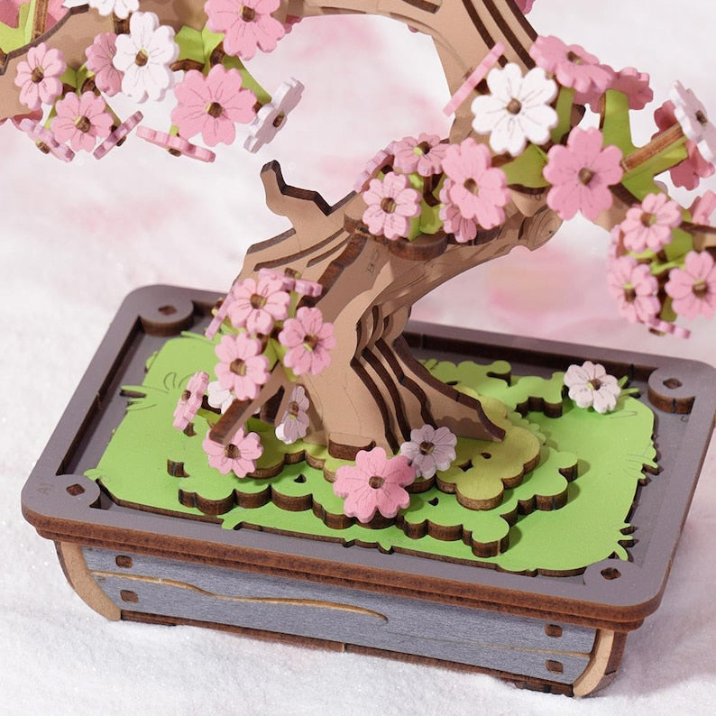 Wooden Bonsai Tree 3D Puzzle Floral Craft Home Decor