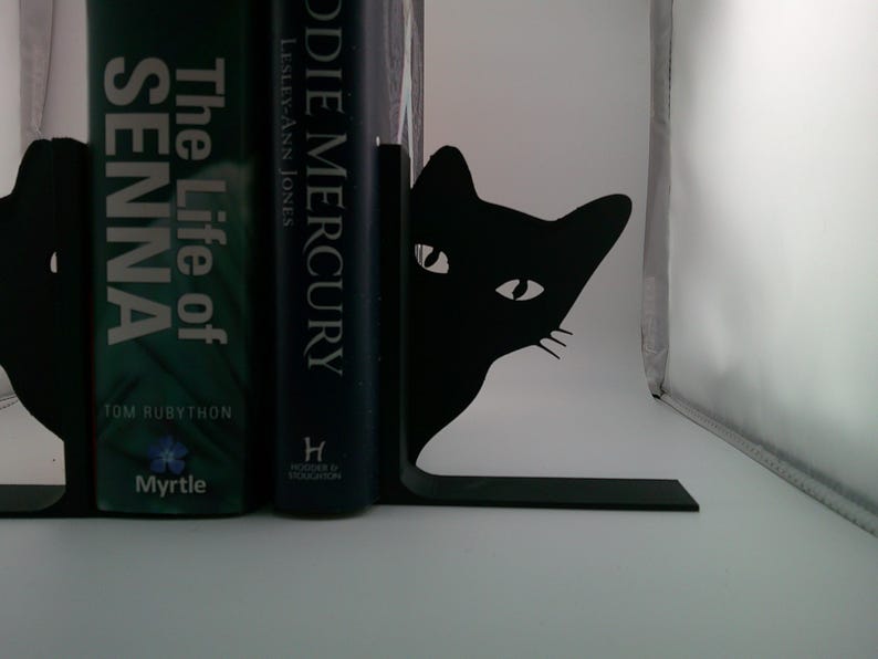 Cat Peeping Bookends Single or Pair Multiple Colors