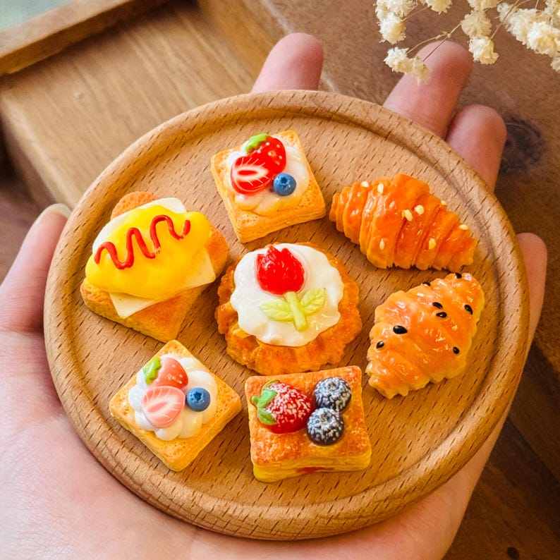 Baking Fridge Magnet, Croissant and Danish Pastry Kitchen Decoration