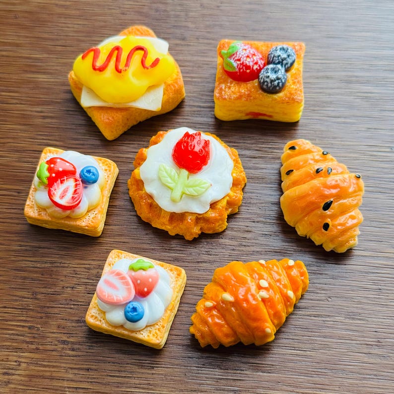 Baking Fridge Magnet, Croissant and Danish Pastry Kitchen Decoration