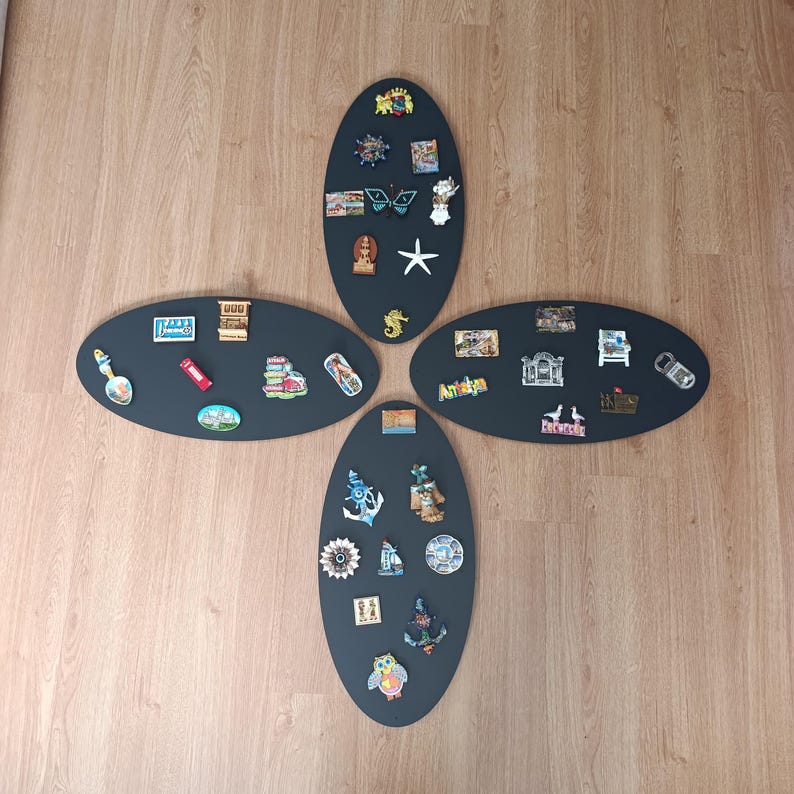 3D Metal Magnet Display Board, Elips Travel Magnet Holder, Modern Wall Art for Photo & Memo, Fridge Magnet Alternative Decor