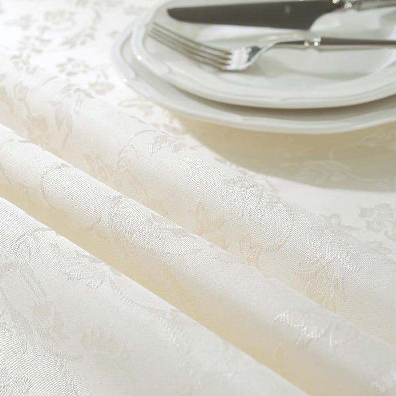 Nappe rectangulaire en jarquard avec bord en dentelle pour cocktail de vacances, nappe grande taille