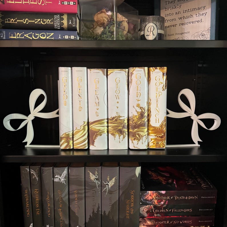 Bow Bookends Colorful Set Bookshelf Decor Accessory