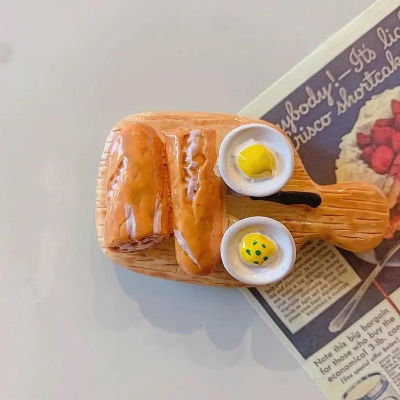 Breakfast refrigerator magnets, 8-piece set, kitchen decorations