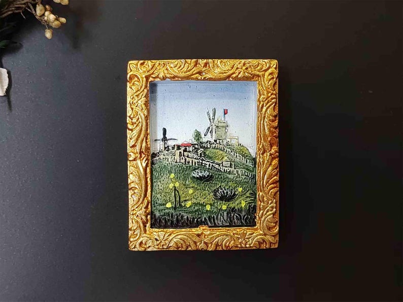 5 Styles World Famous Painting Magnetic Gifts for Kitchen Decor, Mini Painting Fridge Magnet Gifts for Mom, 3D Mini Famous Art Framed Magnet