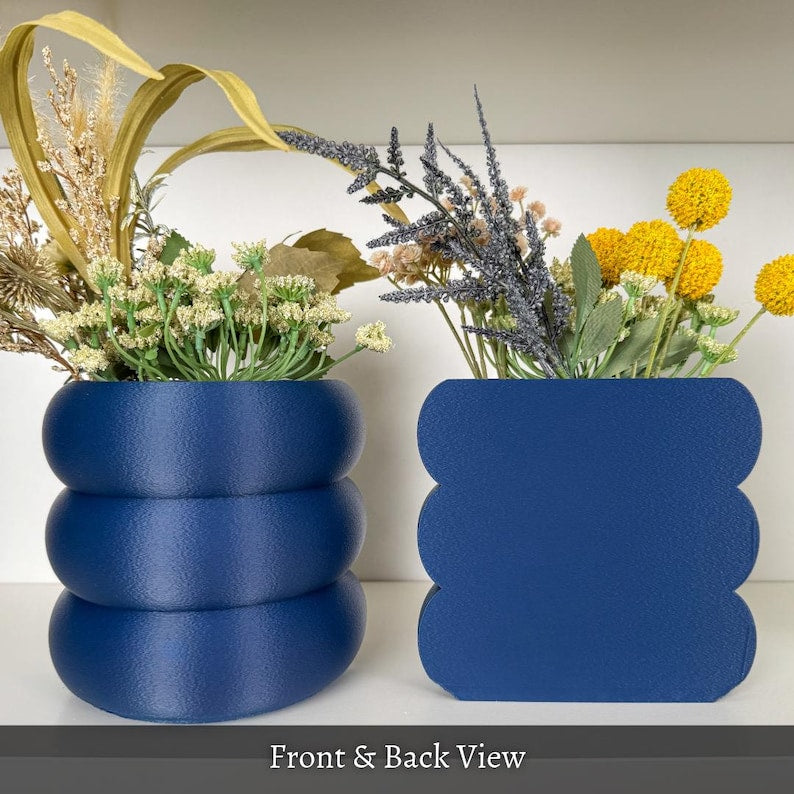 3D Printed Bubble Planter Bookend Set Modern Bookend with Drainage Hole Indoor Plant Pot for Bookshelf Decor Book Nook Shelf Insert Gift