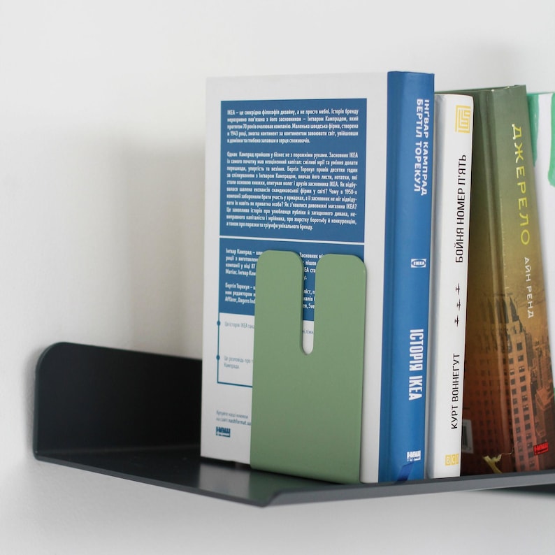 Modern Bookends Set Unique Metal Book Stand