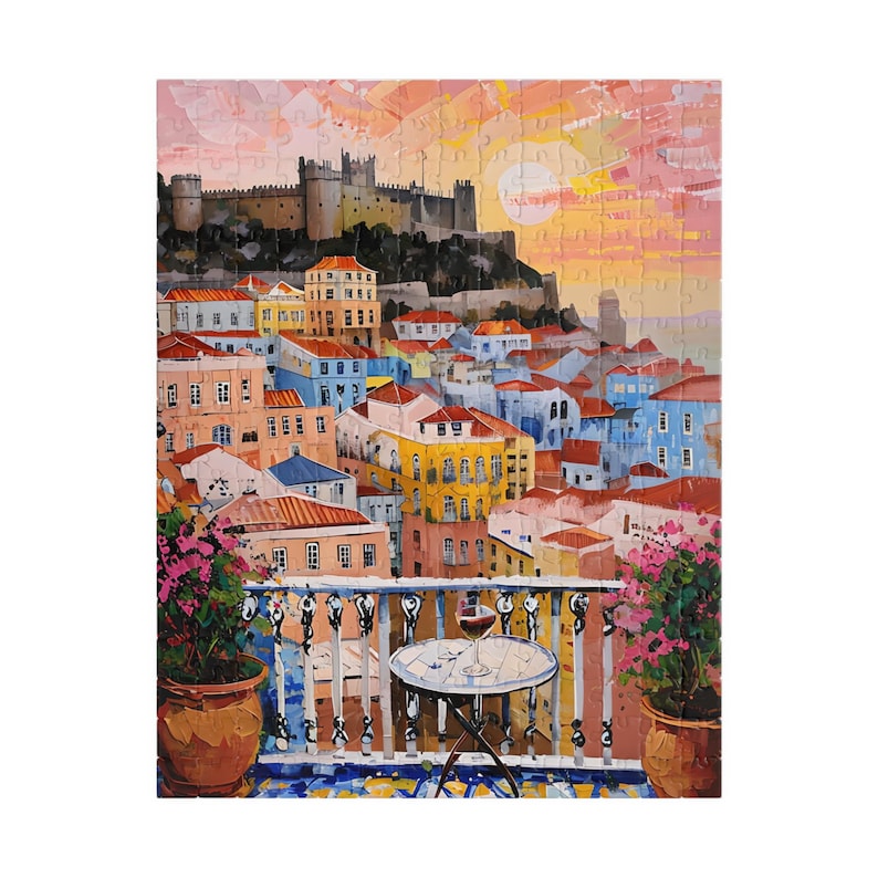 Lisbon Portugal Cityscape Mosaic Jigsaw Puzzle 110–1014 Pieces