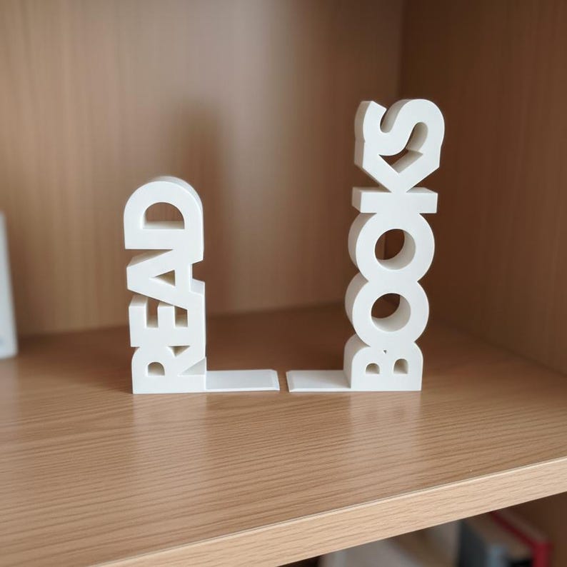 Read & Books Bookends Library Display Stand for Book Lovers