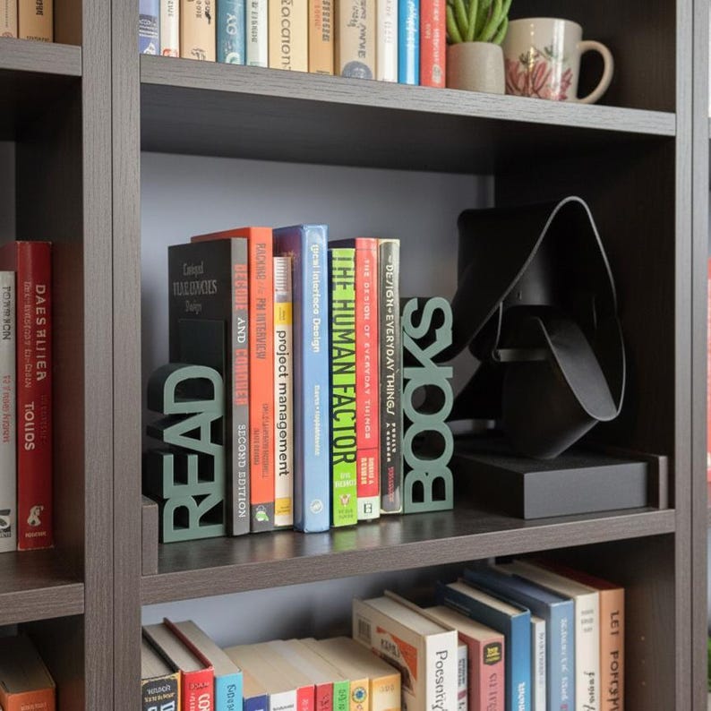Read & Books Bookends Library Display Stand for Book Lovers