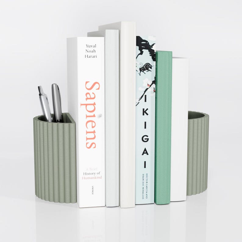 ARC Bookends Pencil Holder Desk Organizer Set of 2