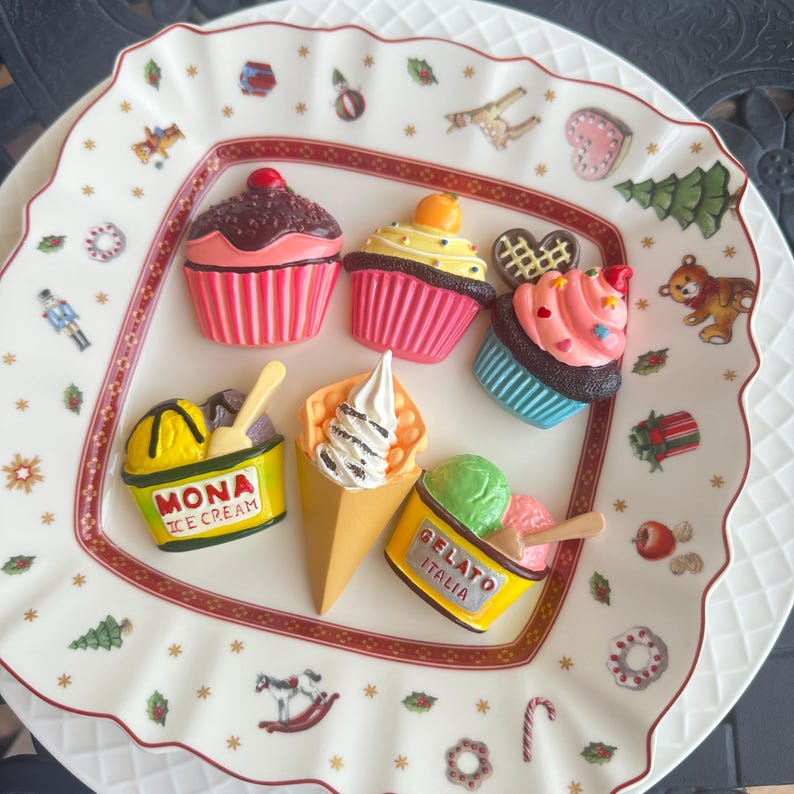Dessert Fridge Magnet, Ice Cream and Cupcake Decoration